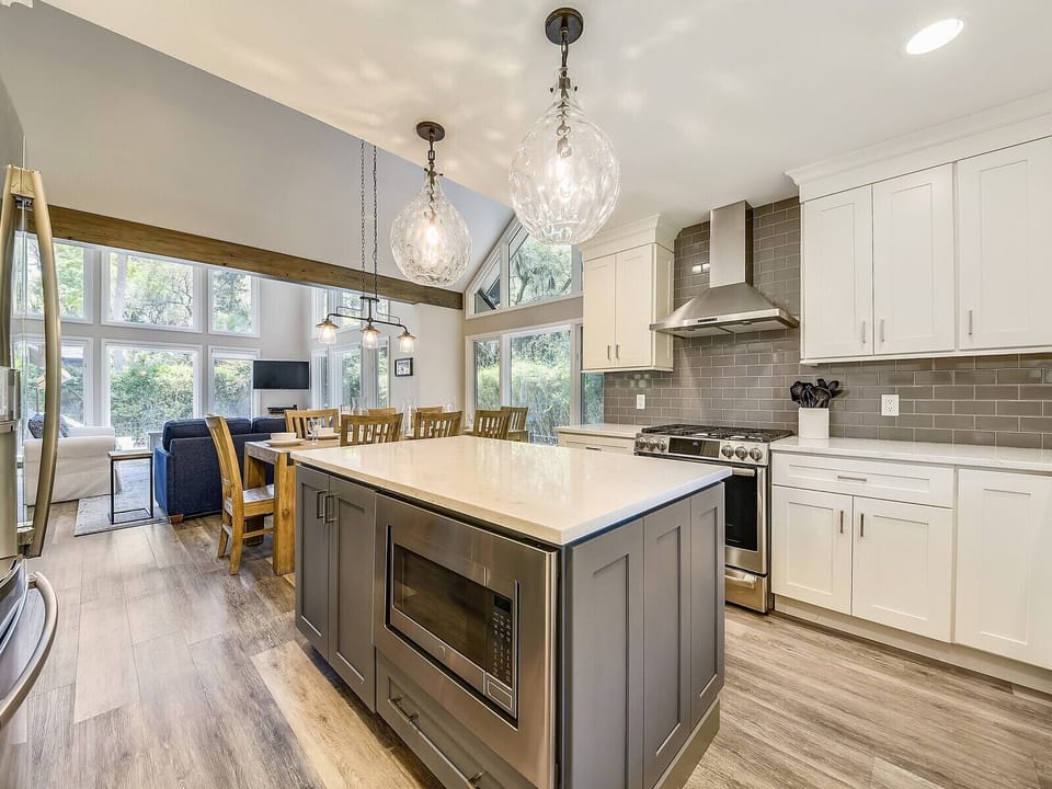Kitchen with Stainless Steel Appliances at 2 Oyster Catcher