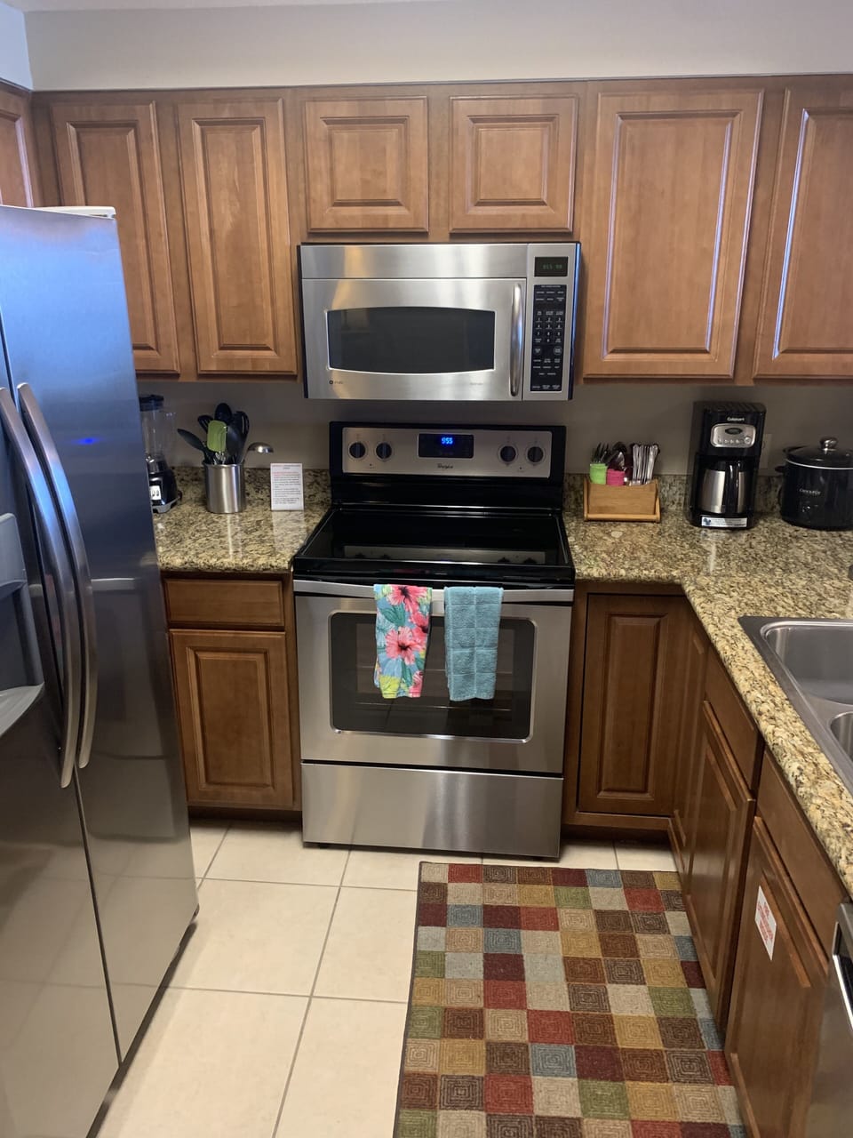 Our well-stocked kitchen with modern appliances