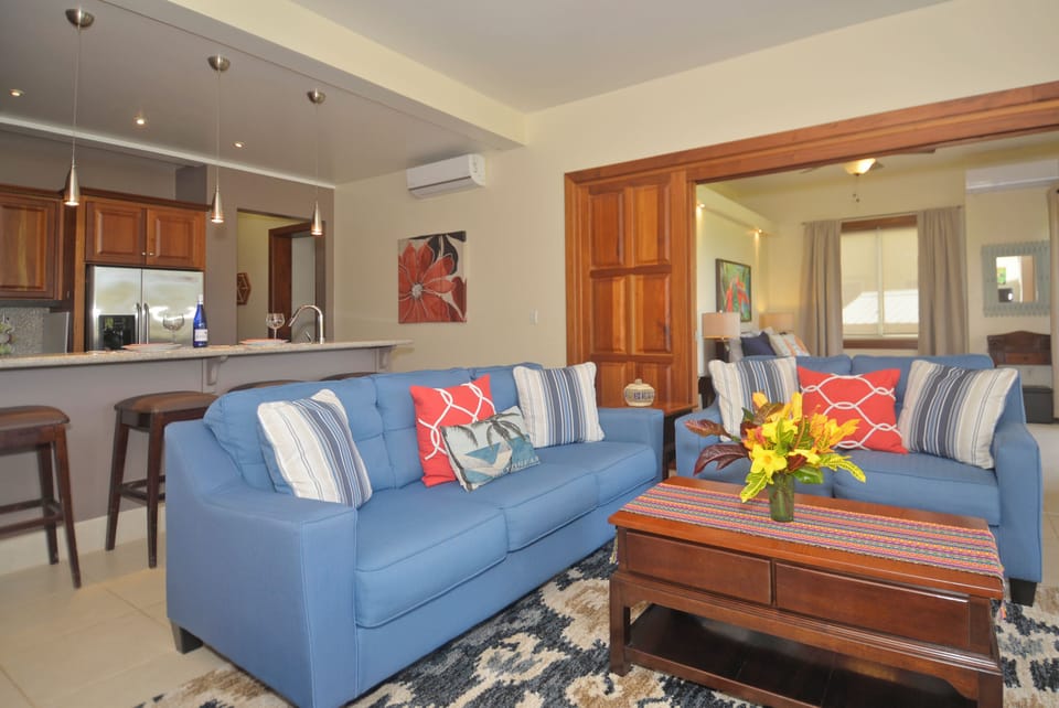 Living Room, Kitchen and Master Bedroom