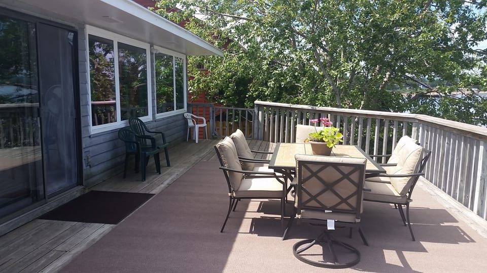 Deck that overlooks Lake Superior