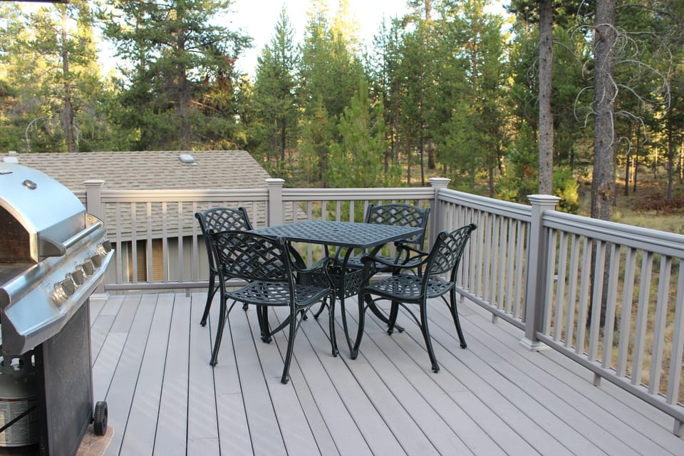 Upstairs outdoor deck with BBQ