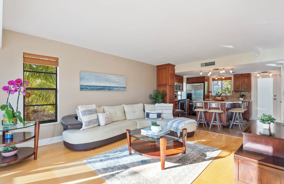 Open living room layout