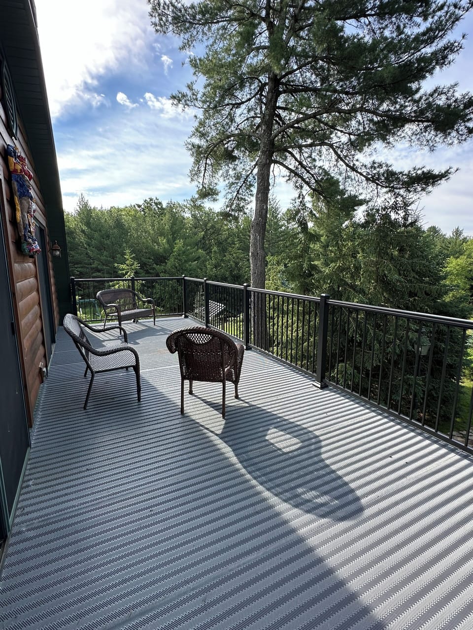 Upstairs deck from family Room and bedroom 