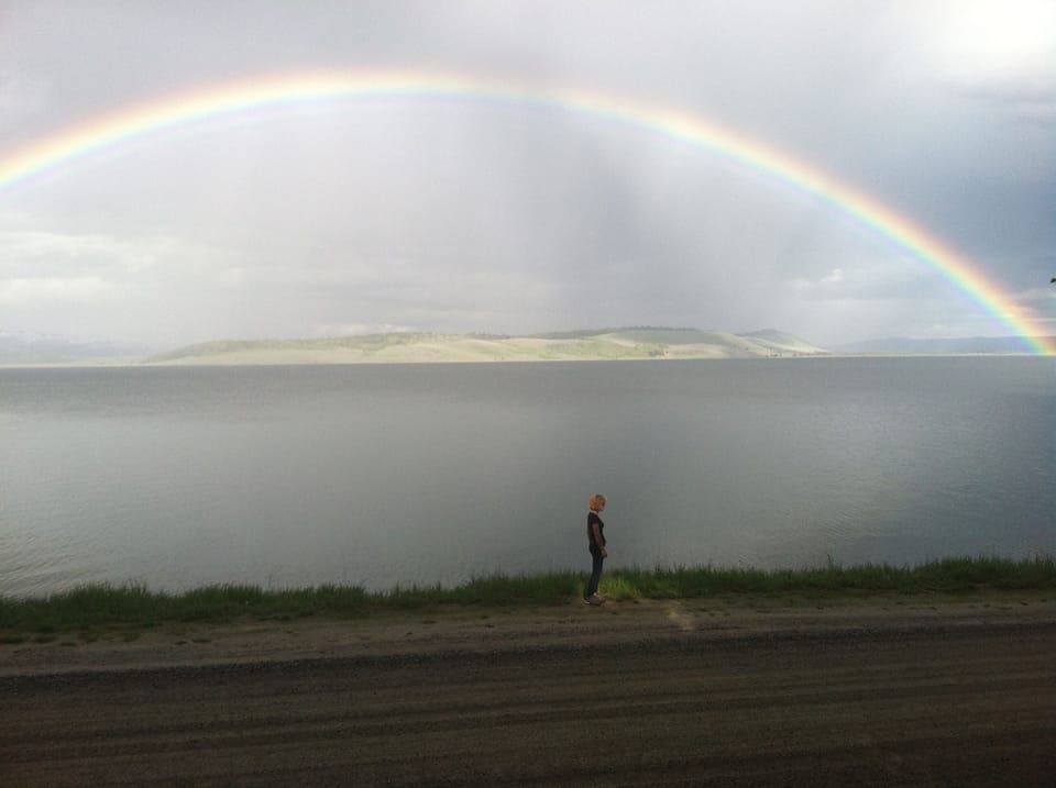 Double rainbow on Hebgen Lake.
