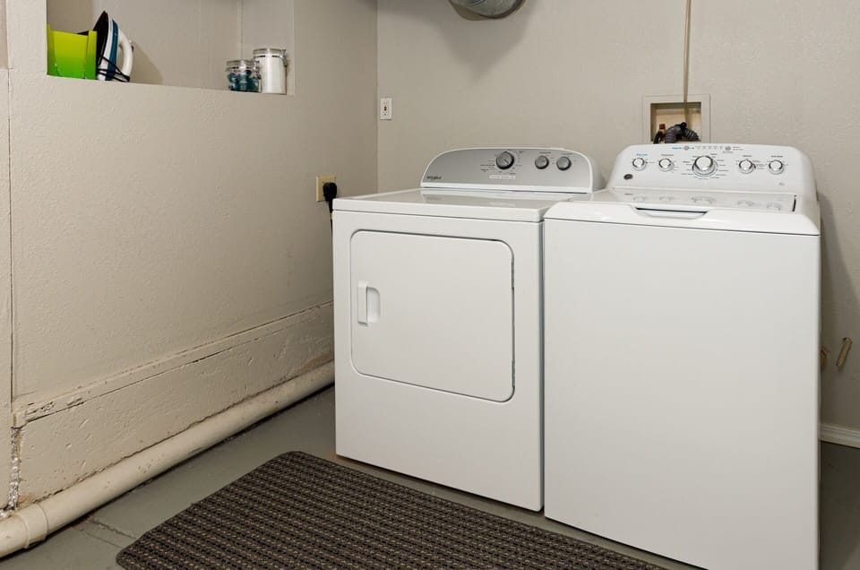 Full sized washer and dryer for your convenience