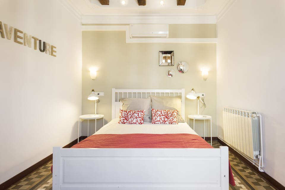 Master bedroom with one double bed