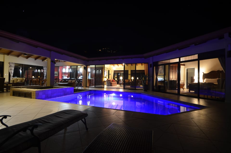 Enjoying the Pools at Night