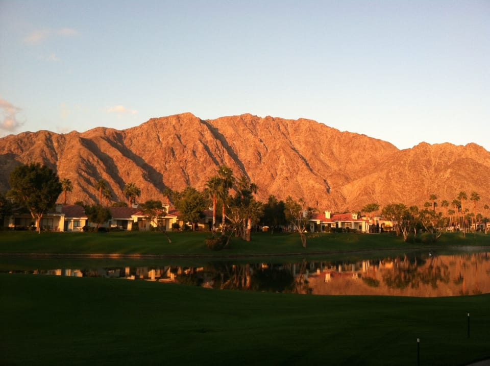 Best View in PGA West. Sunrise on the mountains from our patio. 