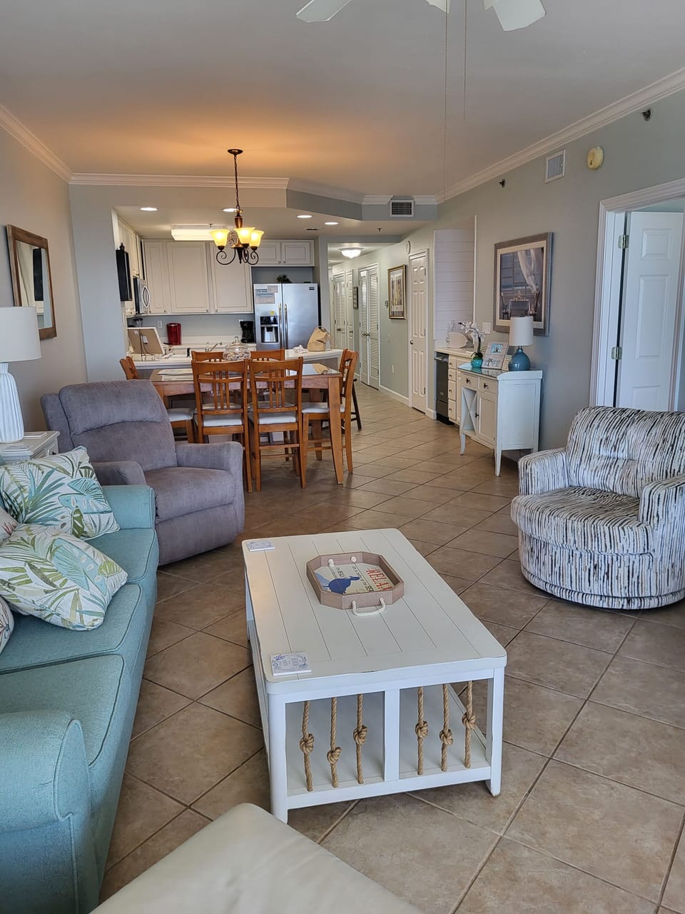 living, dining and kitchen