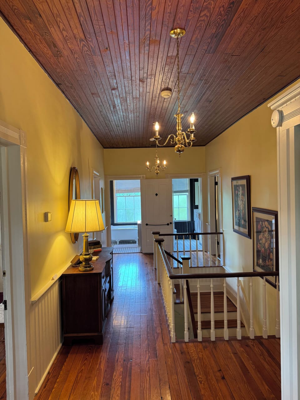 Upstairs hallway with 2 baths at end of hall