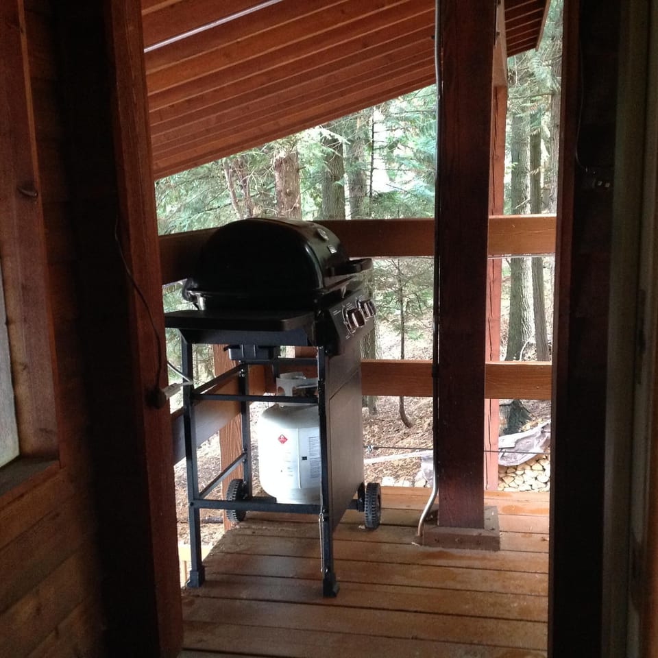 Grill under covered roof