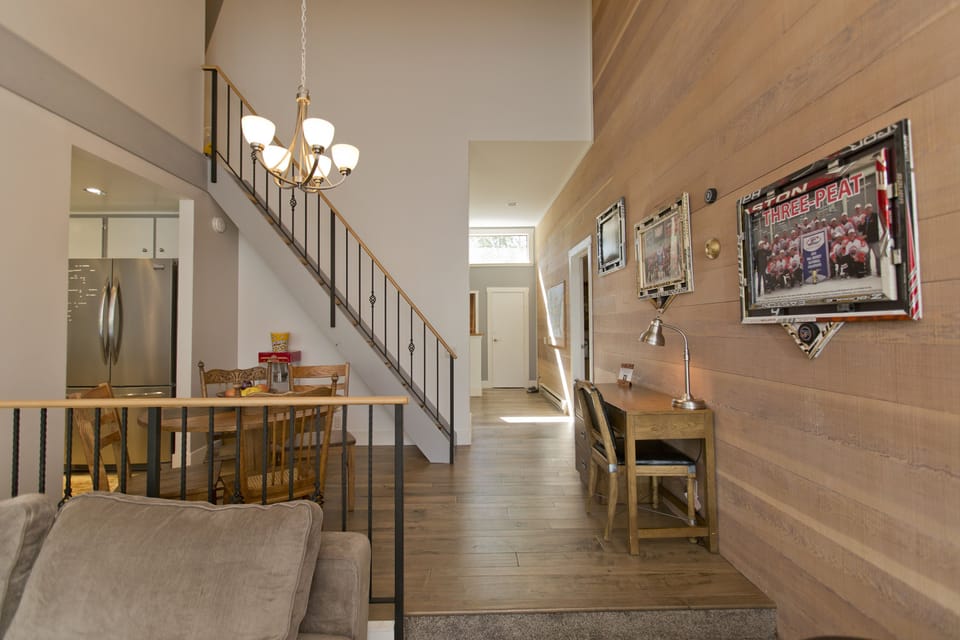 Stairs (steep) up to the loft.