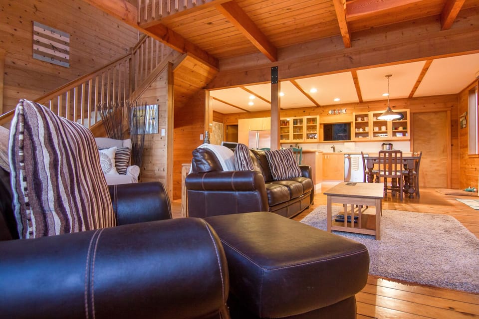 Comfortable living space with knotty pine everywhere!