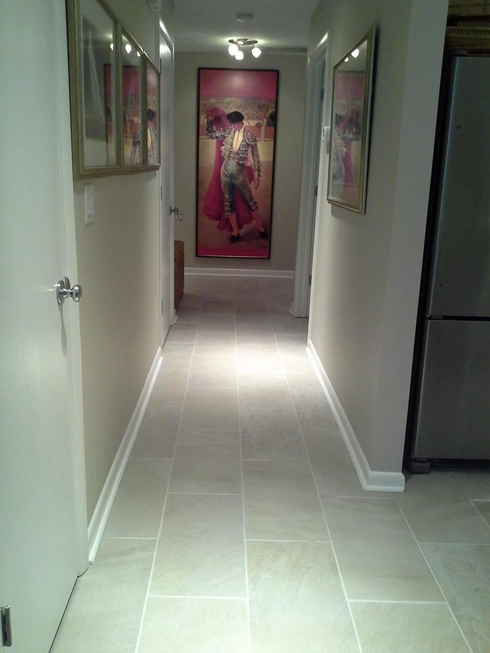 MaIn hall with lovely art and beautiful new floors 