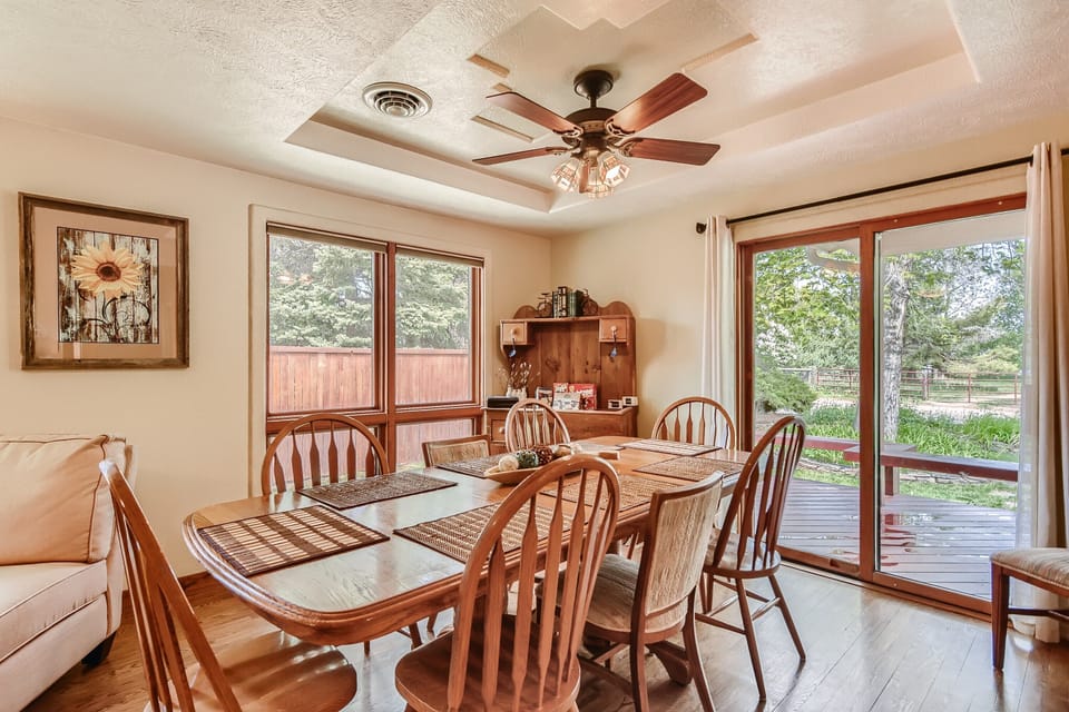 Everyone can gather around the dining room table