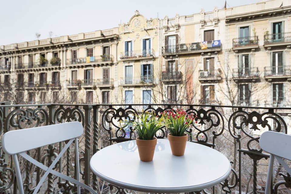 Small balcony with seating for 1-2 people only