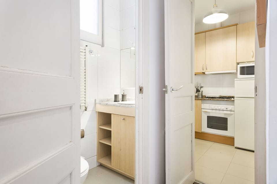 Partial view of Bathroom and Kitchen