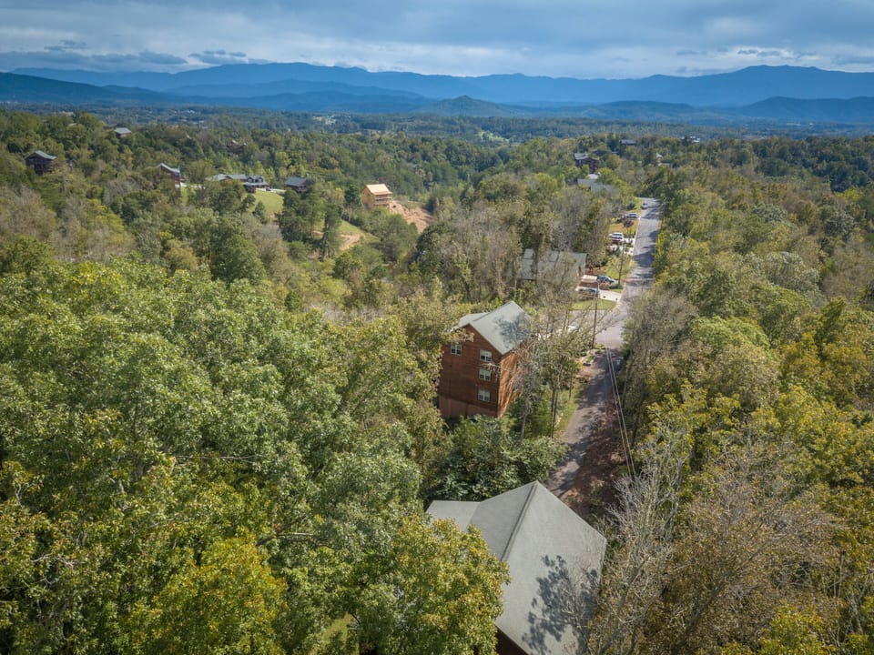 Sevierville Family Cabin "Antler Run" - Arial View