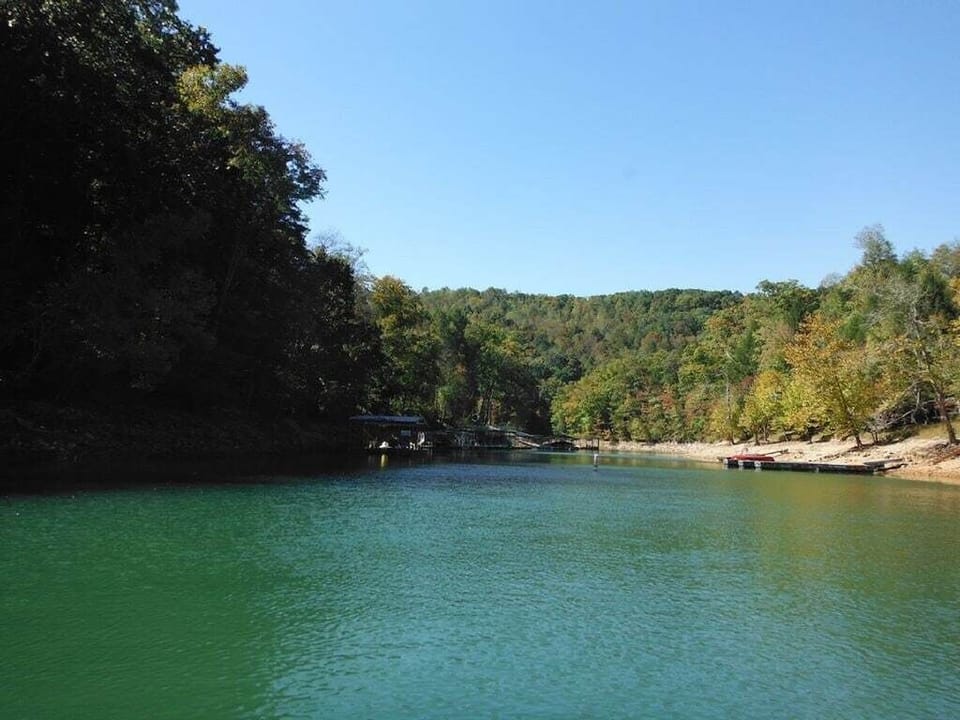 Located back in cove beyond jump'n bridge, provides low traffic swim area