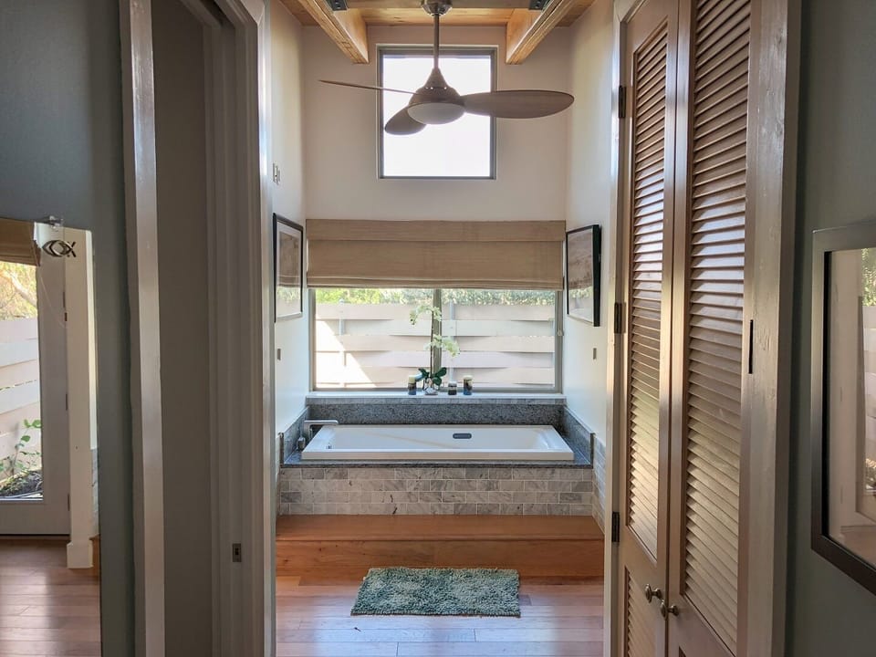 Hallway to master bathroom