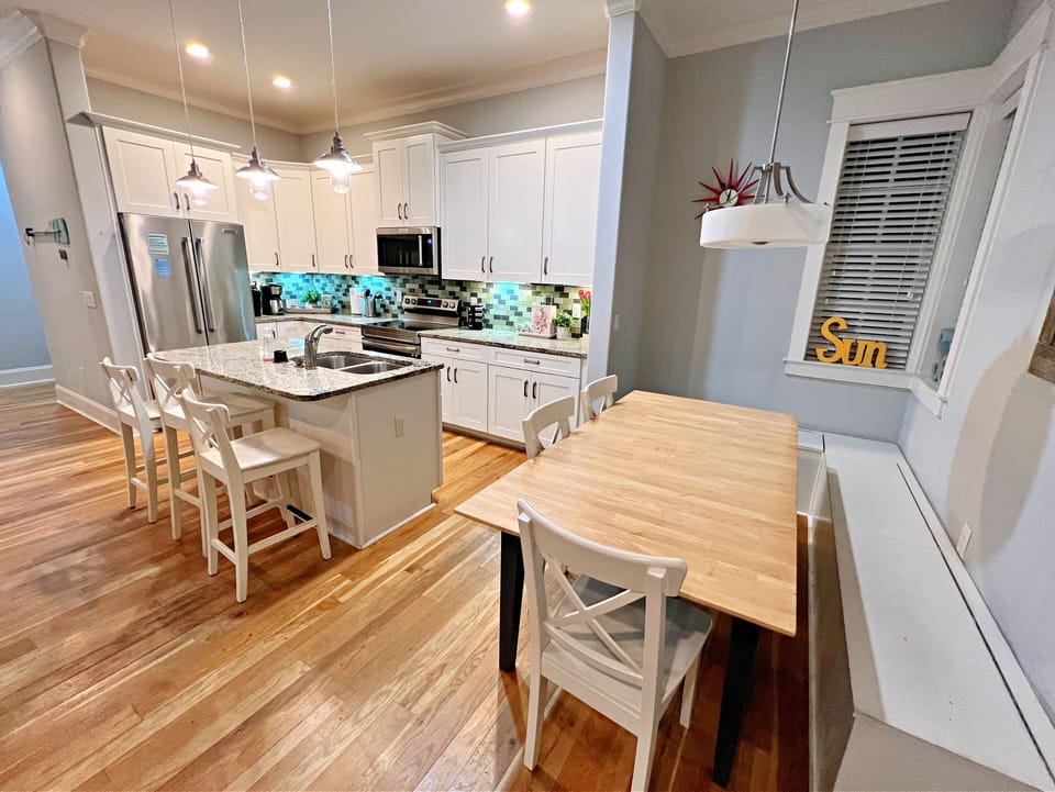 Custom kitchen and dining area