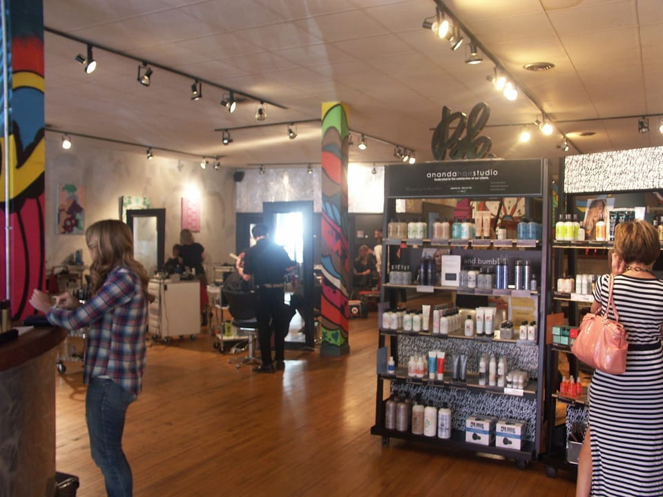 Ananda Hair Salon downstairs in building