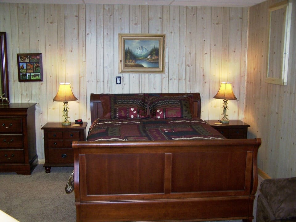 Queen size sleigh bed with pillow top mattress!