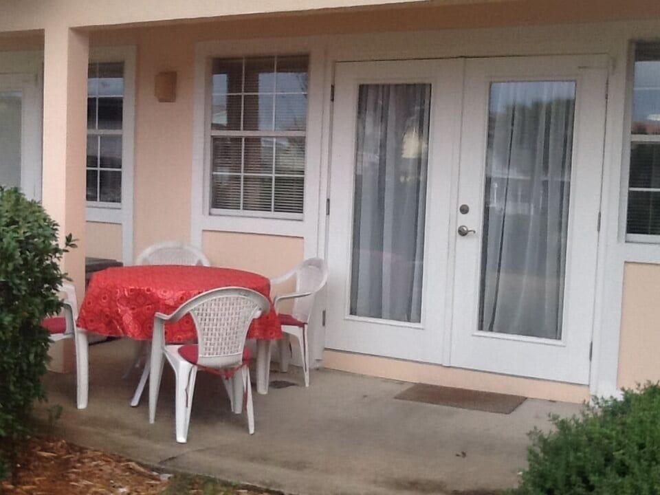 Table and chairs on back patio