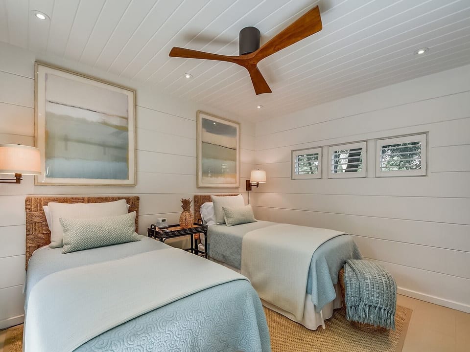 Twin Bedroom Downstairs at 8 East Beach Lagoon