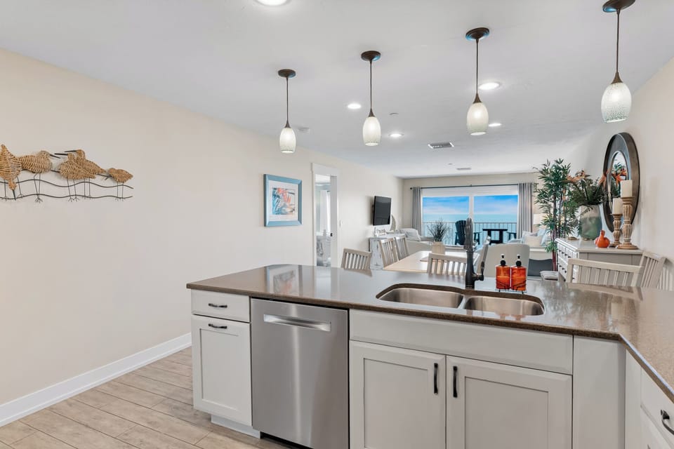 Kitchen with view of the Gulf
