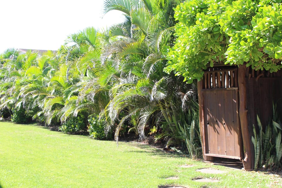 Hot outdoor shower. Perfect for rinsing off after a day at the beach.