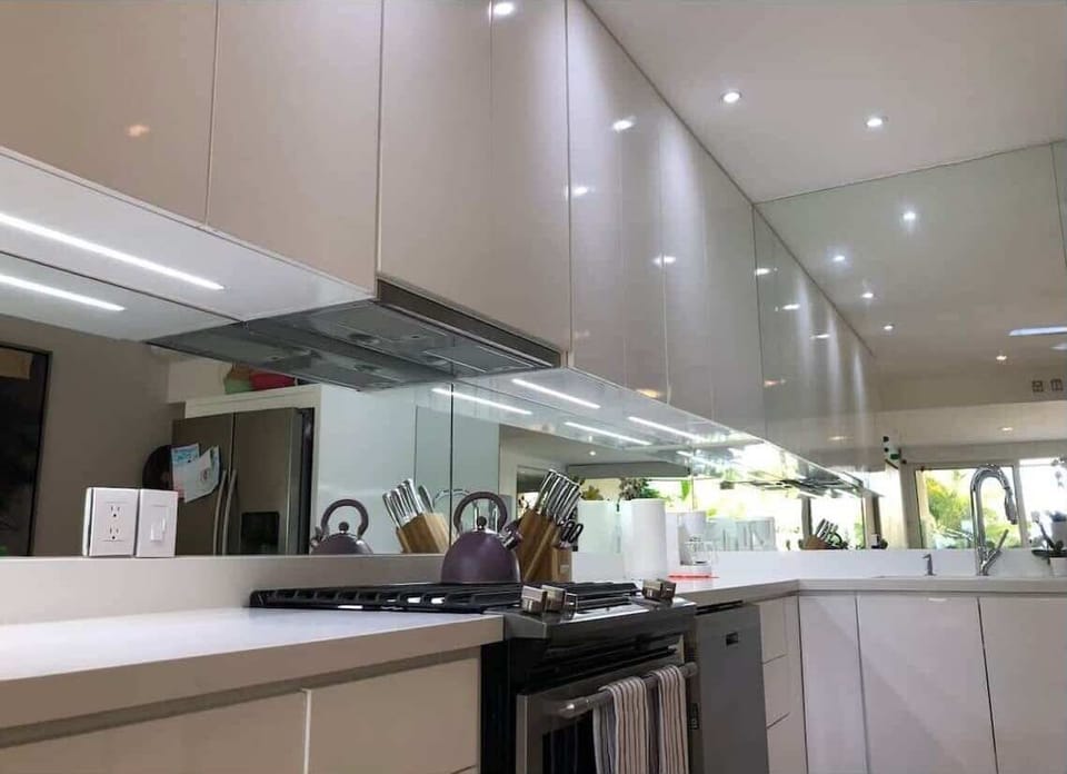 Fully equipped beach house kitchen with modern appliances