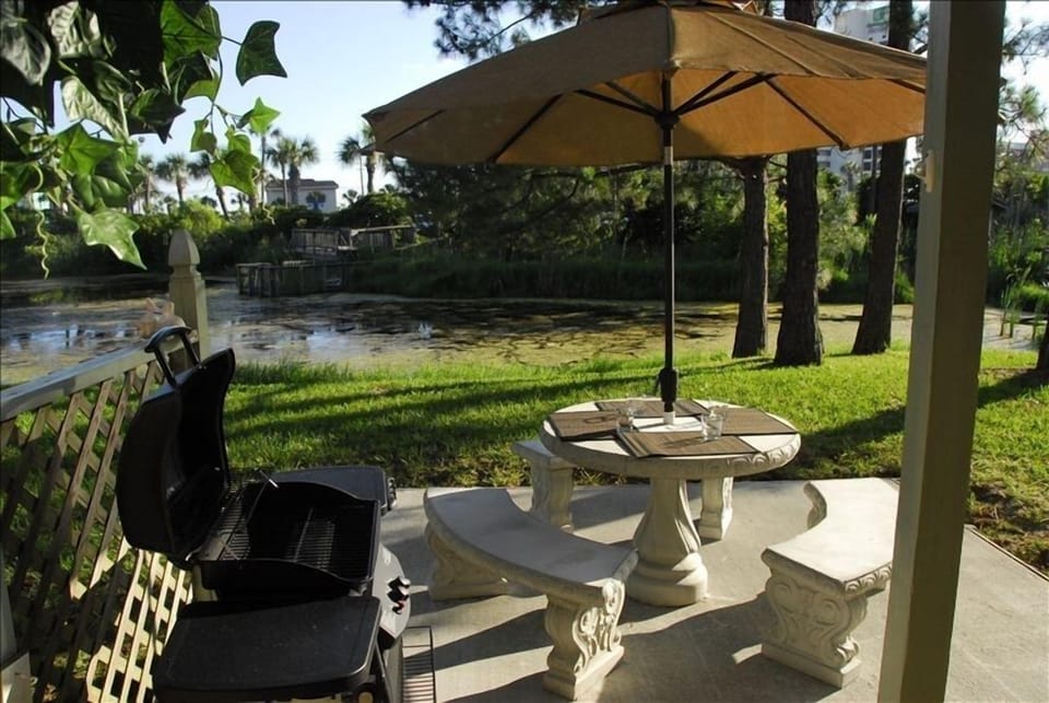 Enjoy grilling and spectacular views on the backyard patio.
