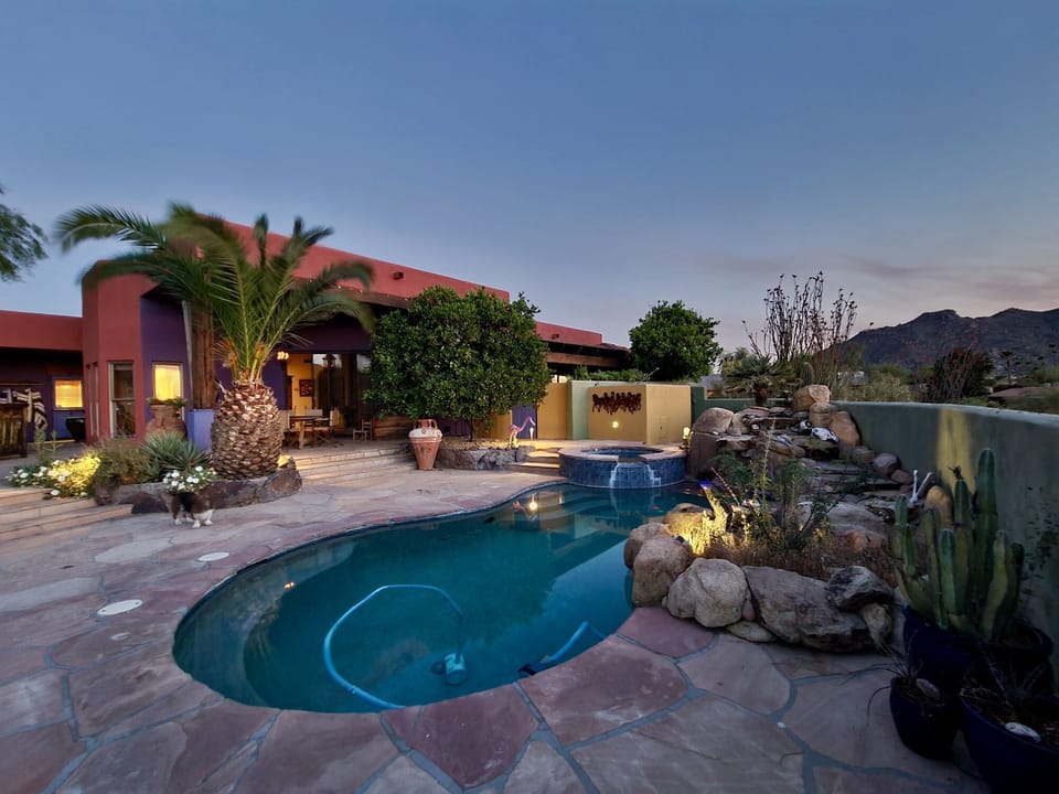 Our pool and patio on another spectacular evening. 
