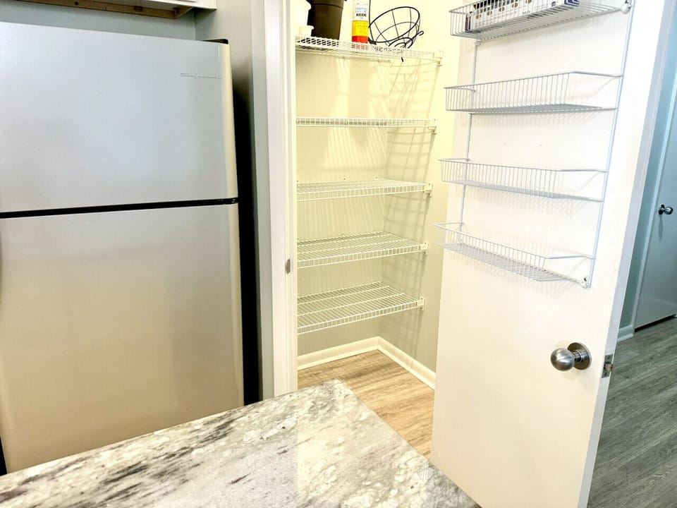 Large pantry storage space for plenty of groceries.