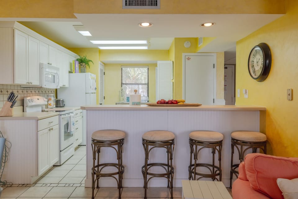 Bar seating over looking the kitchen