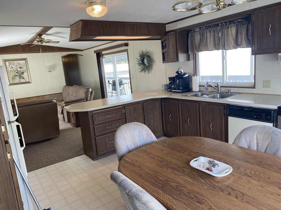 Kitchen area looking towards living room