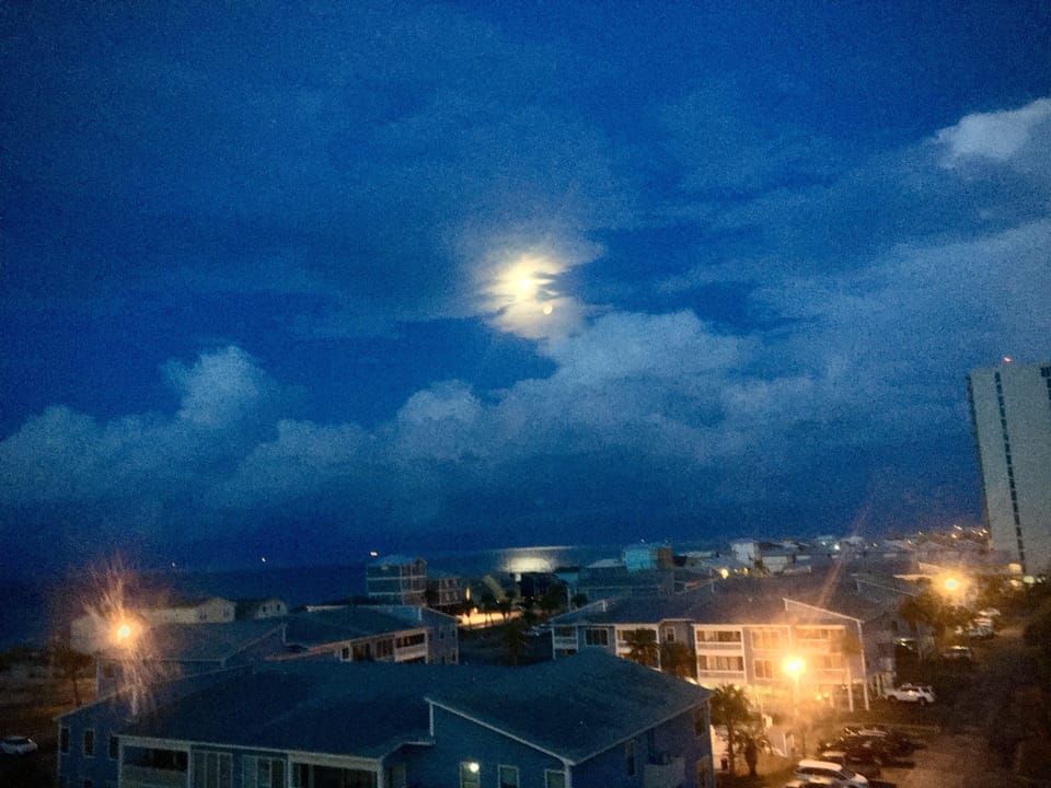 Night time view from the front door.