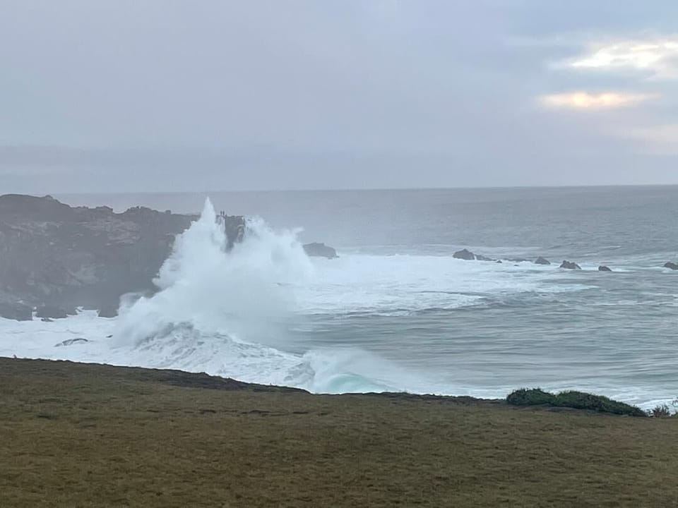 Crashing surf at dawn