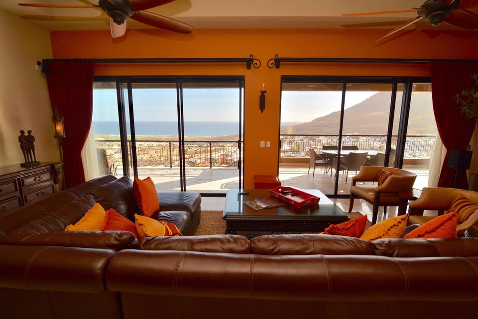 Living room view of ocean