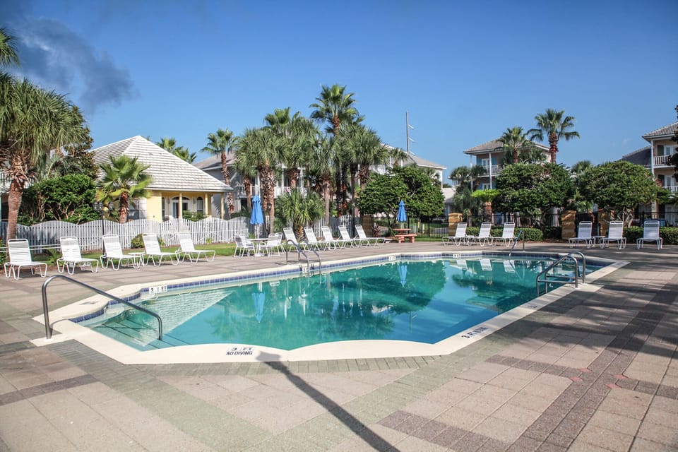 Main pool area with new furniture