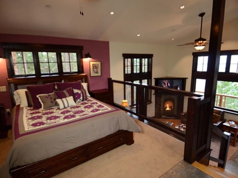 It's an open floor plan with split levels and mountain views from everywhere.
