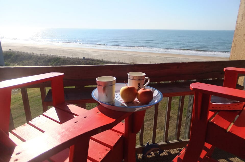 Snack on the deck overlooking the ocean