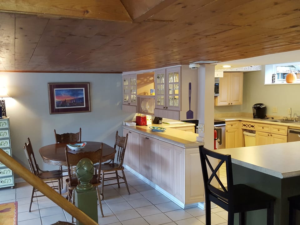 The unique kitchen design enhances the ambiance for this spectacular getaway!