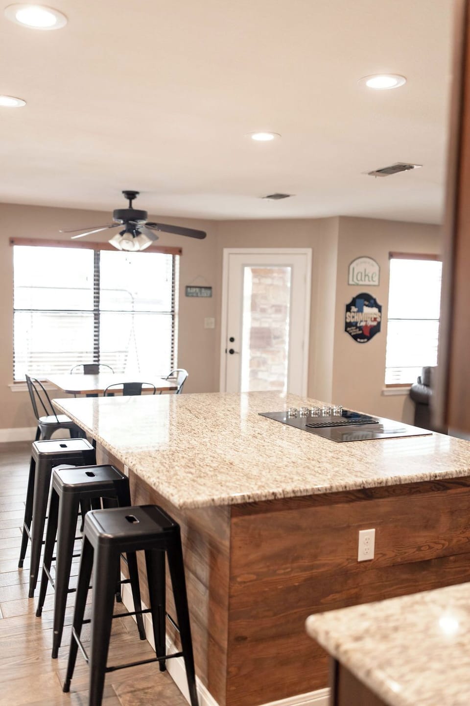 Open kitchen with large island