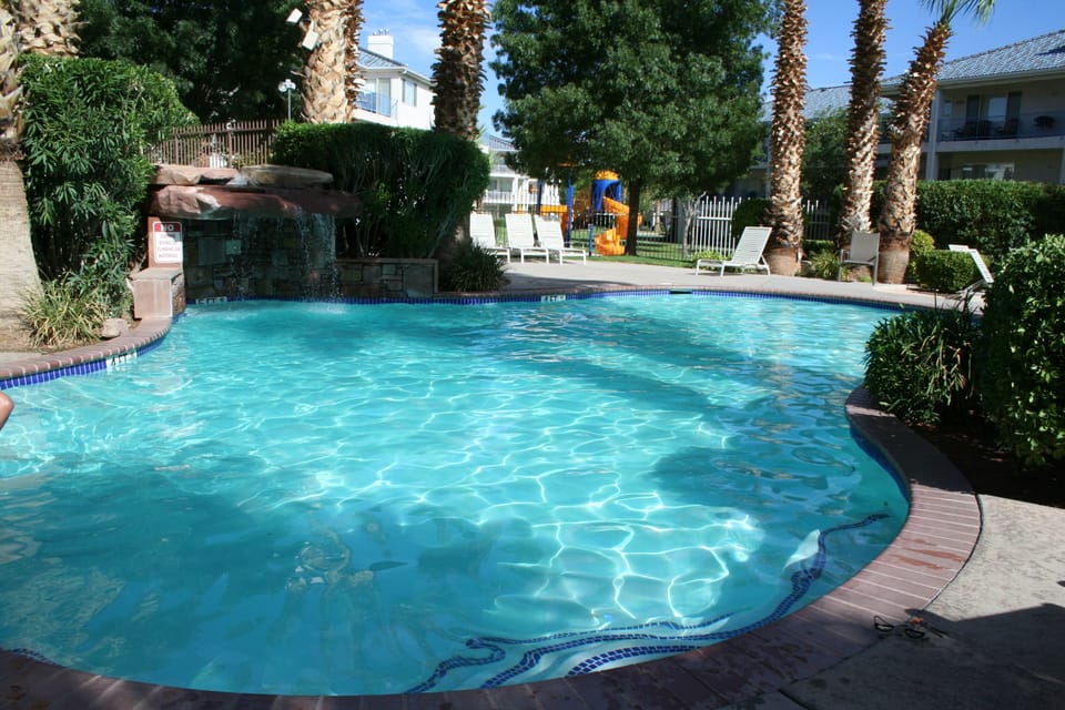 Waterfall into Pool just a short distance from the back deck