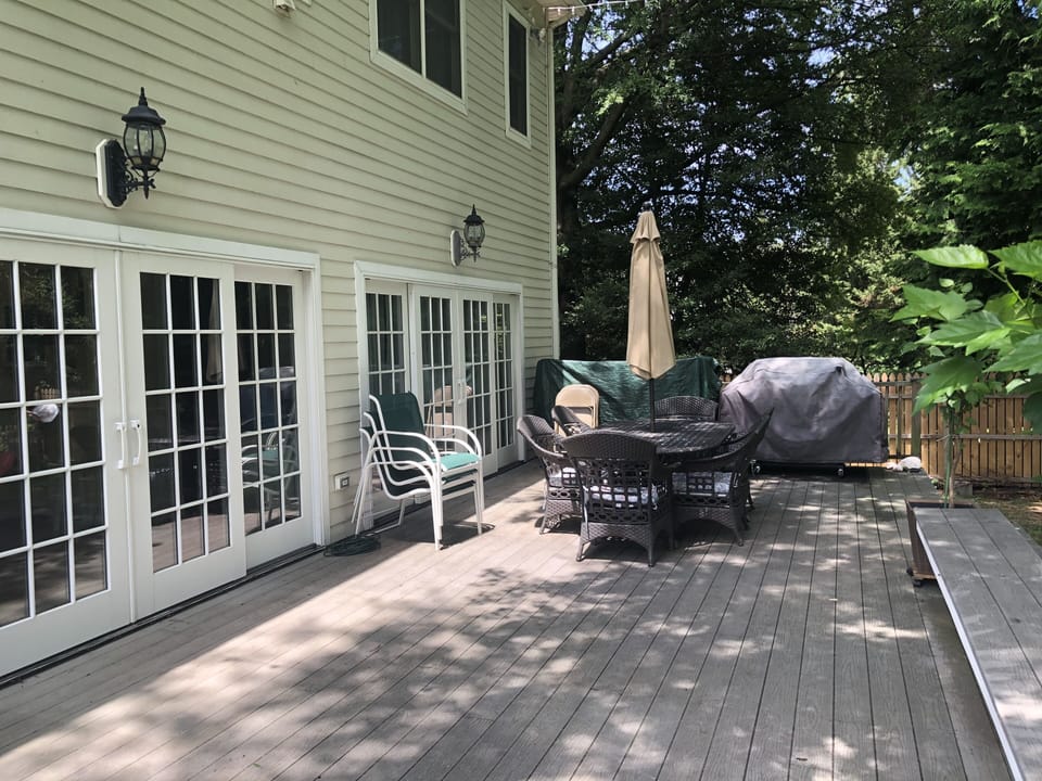 Back deck dining area and grill