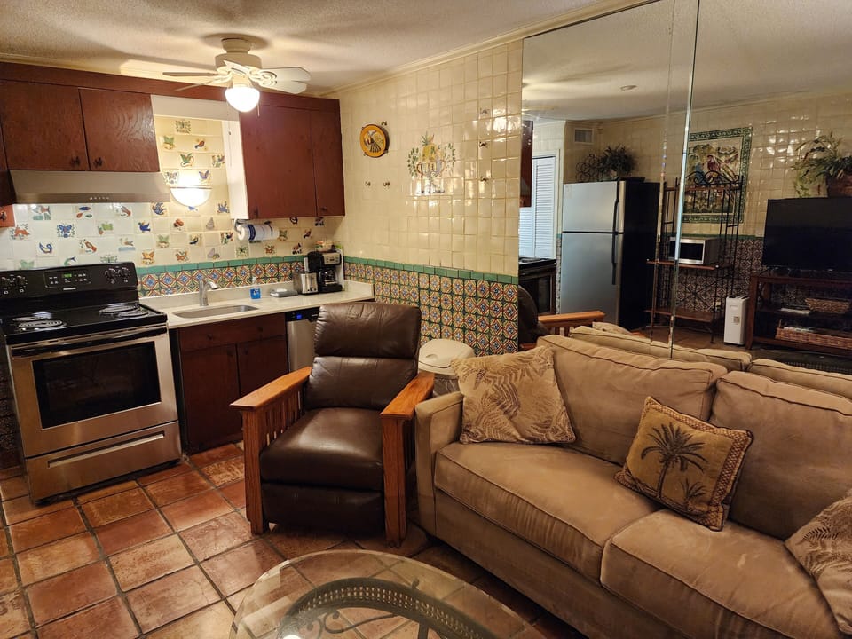 Living room and kitchen