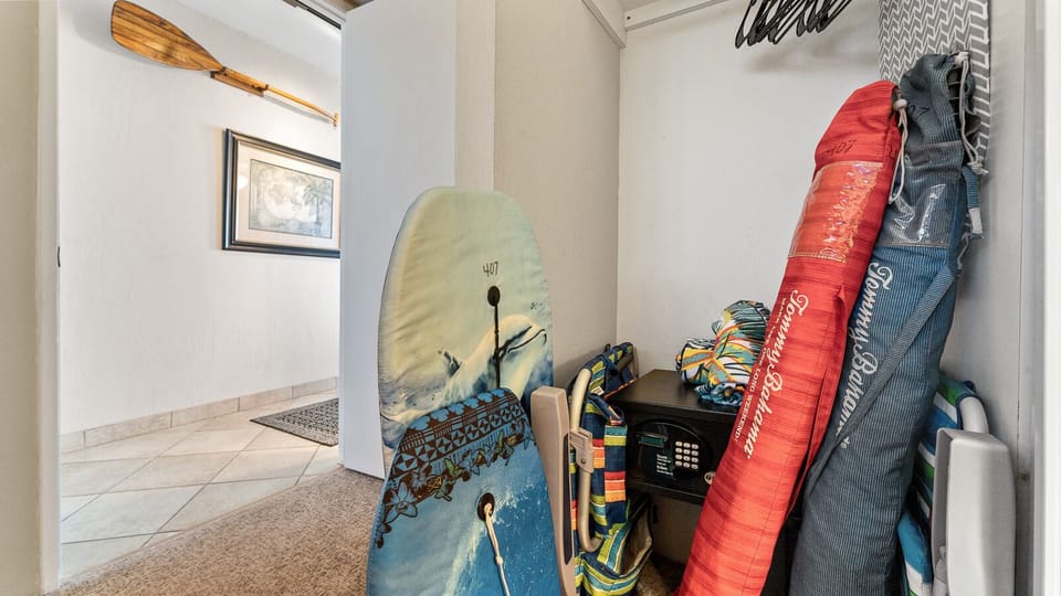 Digital security safe in bedroom closet.