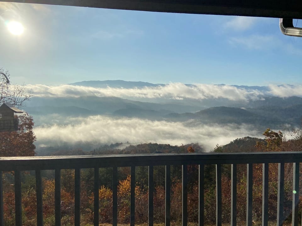 Back porch view with ever moving and changing clouds